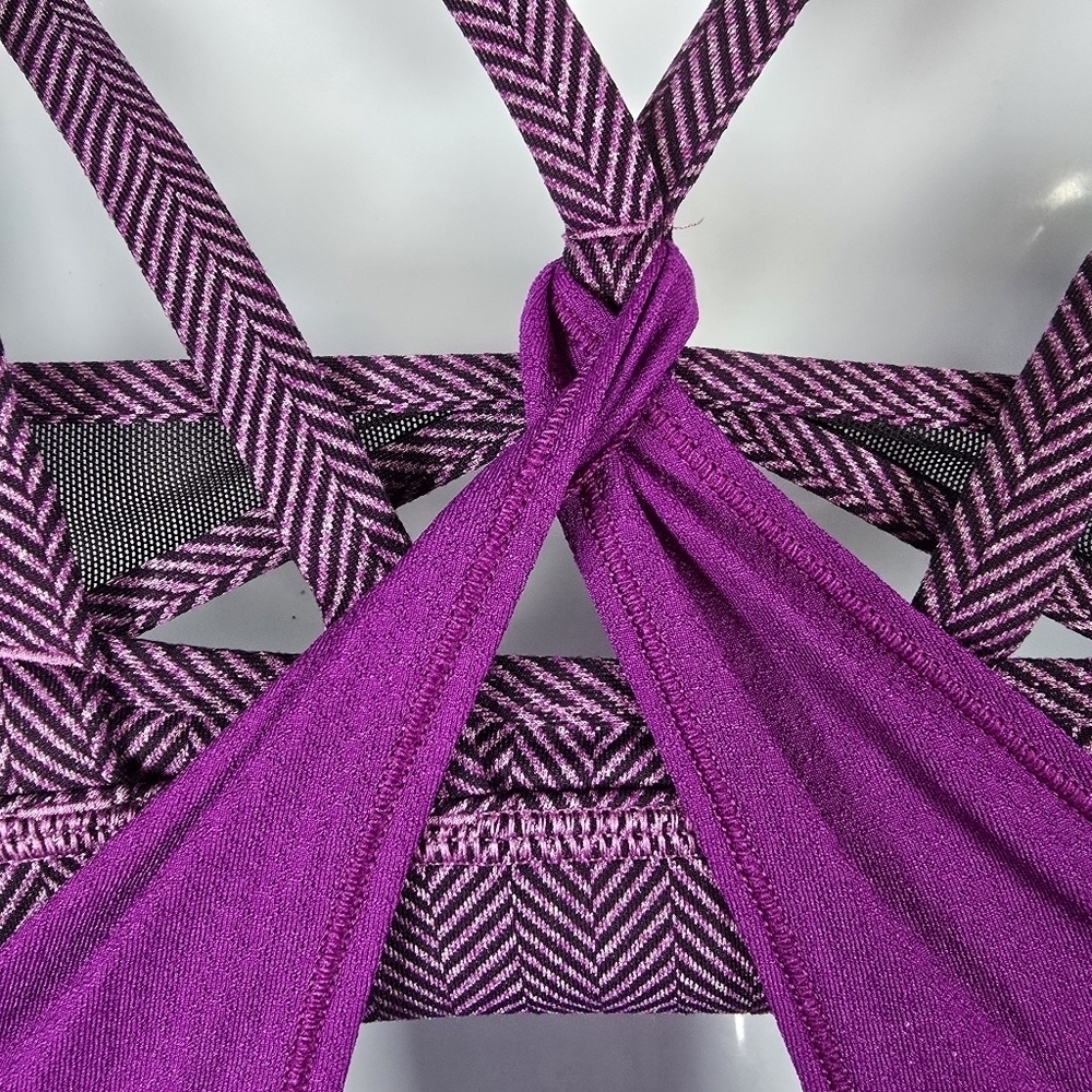 Lululemon Womens Double Layered Tank Top In Bright Purple &Sports Bra Size 8 - Picture 7 of 10